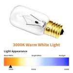 Belleone Light Bulb Fits for LG Microwave Oven - Compatible with LG Frigidaire Kenmore Whirlpool GE Over the Range Microwave, Dimmable 125V 30W E17 Base, Kitchen Night Light, Repalces 6912W1Z004B,4pcs
