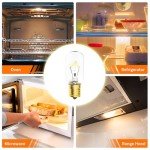 Belleone Light Bulb Fits for LG Microwave Oven - Compatible with LG Frigidaire Kenmore Whirlpool GE Over the Range Microwave, Dimmable 125V 30W E17 Base, Kitchen Night Light, Repalces 6912W1Z004B,4pcs