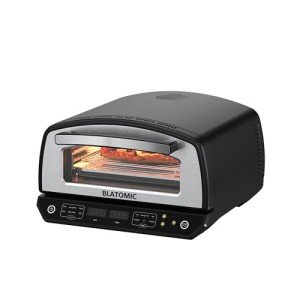 Blatomic Indoor Pizza Oven - Makes 13 Inch Pizzas in Minutes, Heats up to 850°F - Electric Pizza Maker Countertop with 6 Touchscreen Presets, Pizza stone & Peel, Baking Tray & Mesh Included