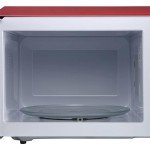 Magic Chef 0.9 Cubic Feet 900 Watt Small Stainless Countertop Microwave Oven for Compact Spaces w/ 6 Pre Programmed Cooking Modes, Red