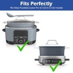 For Ninja Crockpot Slow Cooker Silicone Lid Handle Cover, for Ninja Foodi Possiblecooker Pro Silicone Lid Handle Cover, Sleeve, Holder, Glove,Grip,Kitchen Accessories,Heat-Resistant,No More Hand Burns