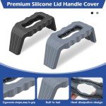 For Ninja Crockpot Slow Cooker Silicone Lid Handle Cover, for Ninja Foodi Possiblecooker Pro Silicone Lid Handle Cover, Sleeve, Holder, Glove,Grip,Kitchen Accessories,Heat-Resistant,No More Hand Burns