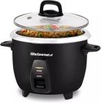 Elite Gourmet ERC2010B Electric Rice Cooker with Stainless Steel Inner Pot Makes Soups, Stews, Porridge's, Grains and Cereals, 10 cups cooked (5 Cups uncooked), Black