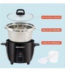 Elite Gourmet ERC2010B Electric Rice Cooker with Stainless Steel Inner Pot Makes Soups, Stews, Porridge's, Grains and Cereals, 10 cups cooked (5 Cups uncooked), Black