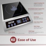 ChangBERT Portable Induction Cooktop, NSF Certified Pro Induction Hot Plate, Powerful 1800W with Large 8" Heating Coil, 18/10 Stainless Steel, 18 Temp Settings Commercial Grade Countertop Burner