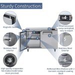 ICECASA 48" W Commercial Freezer Worktop Undercounter Freezer Single Door Stainless Steel Counter Fan Cooling 13 Cu.ft for Restaurant, Bar, Shop, etc