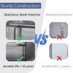 ICECASA 48" W Commercial Freezer Worktop Undercounter Freezer Single Door Stainless Steel Counter Fan Cooling 13 Cu.ft for Restaurant, Bar, Shop, etc