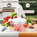 TTFTTF Glass Food Processor with 4 Blades & 4 Bowls (8 Cup + 3x0.5 Cup), Small Food Processor& Meat Grinder - Compact Design for Meal Prep, Baby Food, Sauces - Dishwasher Safe