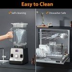 Aeitto Blender, Blenders for Kitchen with 1500-Watt Motor, 68 Oz Large Capacity, Professional Countertop Blenders for Ice Crush, Frozen Drinks (Silver)