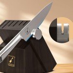 imarku Kitchen Knife Set with Block and Built-in Sharpener, Japanese Stainless Steel 14-Piece Knife Set with Utility Knife, Dishwasher Safe, Non-Slip Ergonomic Handles, Essential Gift for Home Cooks
