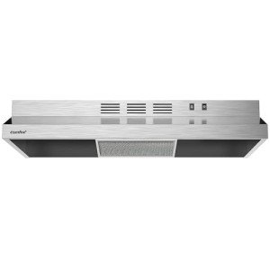 Comfee' CVU30W2AST 30 Inch Ducted Ductless Vent Durable Stainless Steel Kitchen Reusable Filter, 200 CFM, 2 Speed Exhaust Fan Under Cabinet Range Hood
