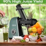 COZII Cold Press Juicer,Non-Clog Slow Masticating Juicer Soft/hard Mode & Quiet Motor,3.6 Inch Large Feed Chute For Vegetable and Fruit,Easy to Clean Juicer Machines,Dishwasher Safe,High Juice Yield