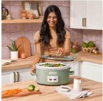 Crock-Pot Locking Lid 6qt Cook and Carry Programmable Slow Cooker Moonshine Green