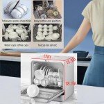 Dishwasher Countertop dishwasher Portable small automatic cleaning 4 cleaning modes and drying and disinfection mode Automatic water absorption and connection to the faucet