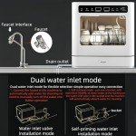 Dishwasher Countertop dishwasher Portable small automatic cleaning 4 cleaning modes and drying and disinfection mode Automatic water absorption and connection to the faucet