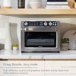 Panasonic FlashXpress Family Size Air Fryer Toaster Oven Combo, 11 Cooking Functions, 1800W PFAS-Free, Double Infrared Heating, Temperature Control Dial, Stainless Steel - NB-G211P