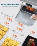 28QT Air Fryer Toaster Oven Combo, Large 12-in-1 Convection Countertop Oven with 3-Layer Cooking, Rotisserie for Chicken, 6 Heating Tubes, Fast Preheat, Fit 11" Pizza, All Accessories, Stainless Steel