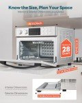 28QT Air Fryer Toaster Oven Combo, Large 12-in-1 Convection Countertop Oven with 3-Layer Cooking, Rotisserie for Chicken, 6 Heating Tubes, Fast Preheat, Fit 11" Pizza, All Accessories, Stainless Steel