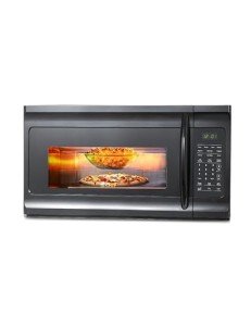 Commercial Chef 1.7 Cu. Ft. Over-The-Range Microwave Oven, 1000 Watt Microwave with 10 Power Levels, 300 CFM Hidden Vent Hood Fan, Touch Controls, LED Display, 10 Preset Options, CHMR17GB, Black