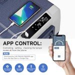 BODEGA 12 Volt Refrigerator Portable Freezer, Car Fridge Dual Zone APP Control, 64 Quart（60L）-4℉-68℉ RV Electric Compressor Cooler, 12/24V DC and 100-240V AC for Outdoor, Camping, Travel, Vehicles