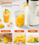 Cold Press Juicer, Zasmira Juicer Machines with Large Feeding Chute, Powerful Slow Juicer with Pulp Seperation, 99.6% Juice Purity, Easy to Clean, White