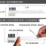 Kitchen Stove Cleaning Brush + Scraper Tool Set, Brass Wire Brushes for Range Hood Grease Grime, Rust Cleaner Heavy Duty Stainless Steel Putty Scraper for Gas Burners Cooktop Pot Pan