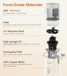 Cold Press Juicer, Zasmira Juicer Machines with Large Feeding Chute, Powerful Slow Juicer with Pulp Seperation, 99.6% Juice Purity, Easy to Clean, White