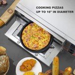 CROSSON ETL Listed Countertop Electric Indoor Commercial Pizza Oven with Pizza Stone And 30-minitue Timer,Indoor Stainless Steel Commercial Pizza Maker for Restaurant Home Use,120V/1800W