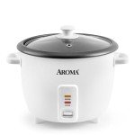 AROMA® Rice Cooker, 8-Cup (Uncooked) / 16-Cup (Cooked), Pot-Style Rice Cooker and Soup Warmer with One-Touch Control, 4 Qt, White, ARC-368NG