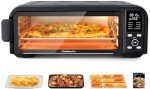 Beelicous Pro 19QT Digital 8-in-1 Air Fryer Toaster Oven, 550°F Flavor-Lock Tech, Flip Up & Away Capability, 40+ Recipes, Airfryer Countertop Oven Combo, 4 Accessories, Fit 13" Pizza Black