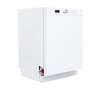 Avanti DWF24V0W Dishwasher 24-Inch Built in with 3 Wash Options and Automatic Cycles, Stainless Steel Construction with Electronic Control LED Display, Low Noise Rating, 57dB, White