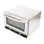 Restaurantware Hi Tek Half Size Convection Oven 1 Countertop Electric Oven - 1.5 Cu. Ft. 120V Stainless Steel Commercial Convection Oven 1600W 4 Racks Included
