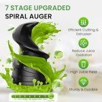 Cold Press Juicer, INOVIVA Masticating Juicer Machines Compact, Slow Juicer with 70 RPM Low Speed, Juice Maker for Vegetable & Fruit, Portable Juice Extractor High Juice Yield & Easy to Clean, Black