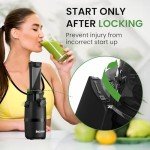 Cold Press Juicer, INOVIVA Masticating Juicer Machines Compact, Slow Juicer with 70 RPM Low Speed, Juice Maker for Vegetable & Fruit, Portable Juice Extractor High Juice Yield & Easy to Clean, Black