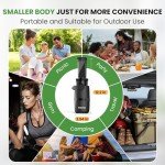 Cold Press Juicer, INOVIVA Masticating Juicer Machines Compact, Slow Juicer with 70 RPM Low Speed, Juice Maker for Vegetable & Fruit, Portable Juice Extractor High Juice Yield & Easy to Clean, Black