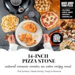 PIEZANO 14 Inch Extra Large Crispy Crust Pizza Oven by Granitestone – Family Sized Electric Pizza Oven Indoor Countertop Maker with Stone Heats up to 800˚F for Stone Baked Pizzeria Style at Home