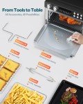 28QT Air Fryer Toaster Oven Combo, Large 12-in-1 Convection Countertop Oven with 3-Layer Cooking, Rotisserie for Chicken, 6 Heating Tubes, Fast Preheat, Fits 11" Pizza, Full Accessories, Sparkle Black