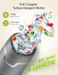 LAMPICK Smoothie Blender, 1100W Personal Blender for Shakes and Smoothies, Blenders and Grinder Combo for Kitchen with 2 * 22 Oz To-Go Cup and Lid for Protein Shake, Baby Food, Frozen Drink