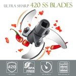 Ourokhome Manual Food Processor Vegetable Chopper, Portable Hand Pull String Garlic Mincer Onion Cutter for Veggies, Ginger, Fruits, Nuts, Herbs, etc., 500ml, Grey