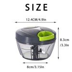 Ourokhome Manual Food Processor Vegetable Chopper, Portable Hand Pull String Garlic Mincer Onion Cutter for Veggies, Ginger, Fruits, Nuts, Herbs, etc., 500ml, Grey