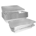 Aluminum Pans 9x13 Disposable Foil Pans Half Size Aluminum Trays with Lids Heavy Duty Steam Table Shallow - Tin Foil Pan, Bakeware, Lasagna Pans, Roasting, Food Storing, Catering, Cake, Oven Pan (500)