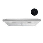 FIREGAS Under Cabinet Range Hood 30 inch, Ducted/Ductless Convertible Kitchen Hood Over Stove Vent, LED Light, 3 Speed Exhaust Fan, Reusable Aluminum Filters, Push Button, with Charcoal Filter