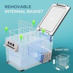 EUHOMY 12 Volt Refrigerator, 48QT(45L) Electric Cooler, 12V Fridge APP Control, 12V Cooler -4℉~68℉, Portable Freezer 12/24V DC 110-240V AC for Camping, Travel, Truck, Home