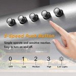 FIREGAS Under Cabinet Range Hood 30 inch, Ducted/Ductless Convertible Kitchen Hood Over Stove Vent, LED Light, 3 Speed Exhaust Fan, Reusable Aluminum Filters, Push Button, with Charcoal Filter