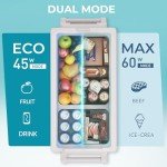 EUHOMY 12 Volt Refrigerator, 48QT(45L) Electric Cooler, 12V Fridge APP Control, 12V Cooler -4℉~68℉, Portable Freezer 12/24V DC 110-240V AC for Camping, Travel, Truck, Home