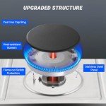 AAOBOSI 36 inch Gas Cooktop, Gas Stovetop with 72,000 BTUs 6 Burners Propane Cooktop, NG/LPG Convertible, Cast Iron Grates Stainless Steel, Ideal Gas Stoves for RV, Kitchen, Home