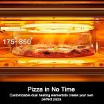 ESOCOCINA UPGRADED INDOOR ELECTRIC PASTA OVEN - 12-inch pizzas in 90 seconds, heats up to 800°F -, Countertop Multifunction Indoor Pizza Oven, Includes Pizza Stone and Peel - Stainless Steel