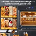 Takywep Single Wall Oven 24", Built-in Electric Ovens with Steam&Grill&Air Frying Mode, 3000W, 240V, 2.5Cu.ft Convection Built-in Oven, Stainless Steel, Colorful Touch Screen