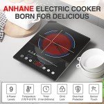 Electric Cooktop 110v,Single Burner Electric Stove Infrared Cooktop Hot Plate 1800W,4-Hour Setting,Black Crystal Glass Surface Compatible for All Cookware