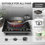 Electric Cooktop 110v,Single Burner Electric Stove Infrared Cooktop Hot Plate 1800W,4-Hour Setting,Black Crystal Glass Surface Compatible for All Cookware